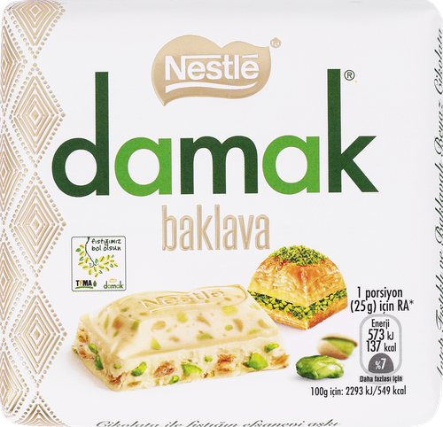 

Плитка шоколадная Nestle Damak Baklava с орехами 60 г