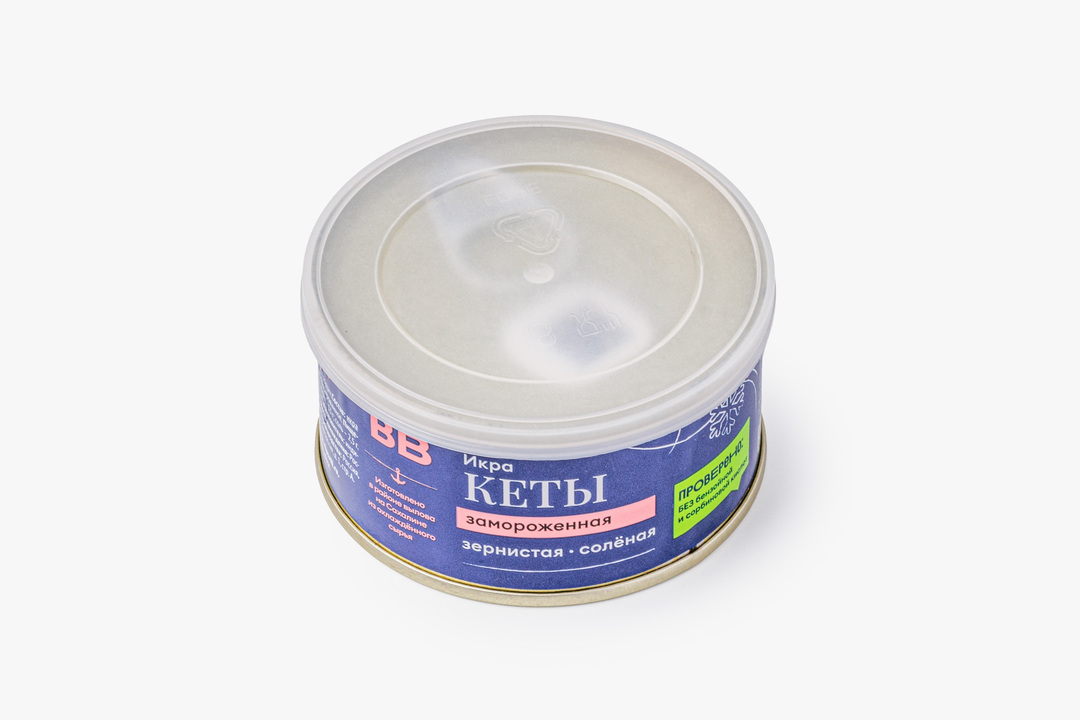 

Икра кеты Охотоморе зернистая соленая жестяная банка замороженная 140г