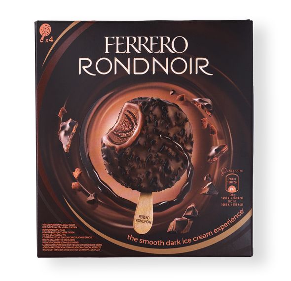 

Мороженое Ferrero Rondnoir со вкусом какао в тёмной глазури 200 г