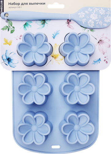 

Набор для выпечки Homeclub Сияние весны: форма для маффинов 25.1 x 16.7 x 3.2 см, лопатка силиконовая 20.9 x 4 см
