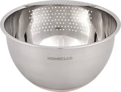 

Миска-дуршлаг Homeclub Strain с наклоном нержавеющая сталь силикон 22 см арт. SSB-22