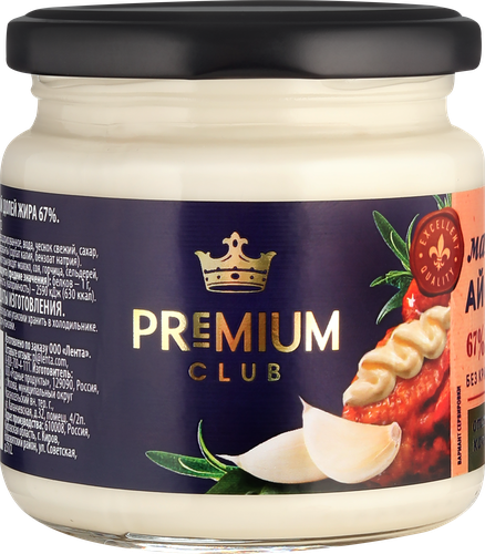 

Майонез Premium Club Айоли 67% 180 г