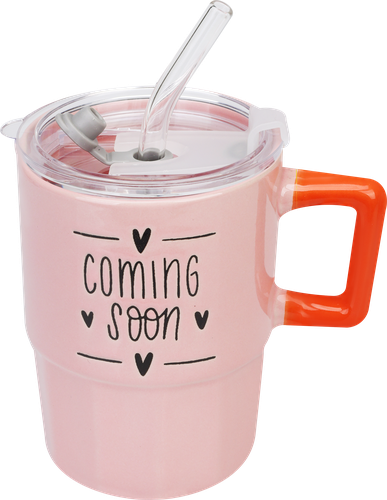 

Кружка HOMECLUB Rainbow с трубочкой, керамика, пластик, 400мл, Арт. BS-2