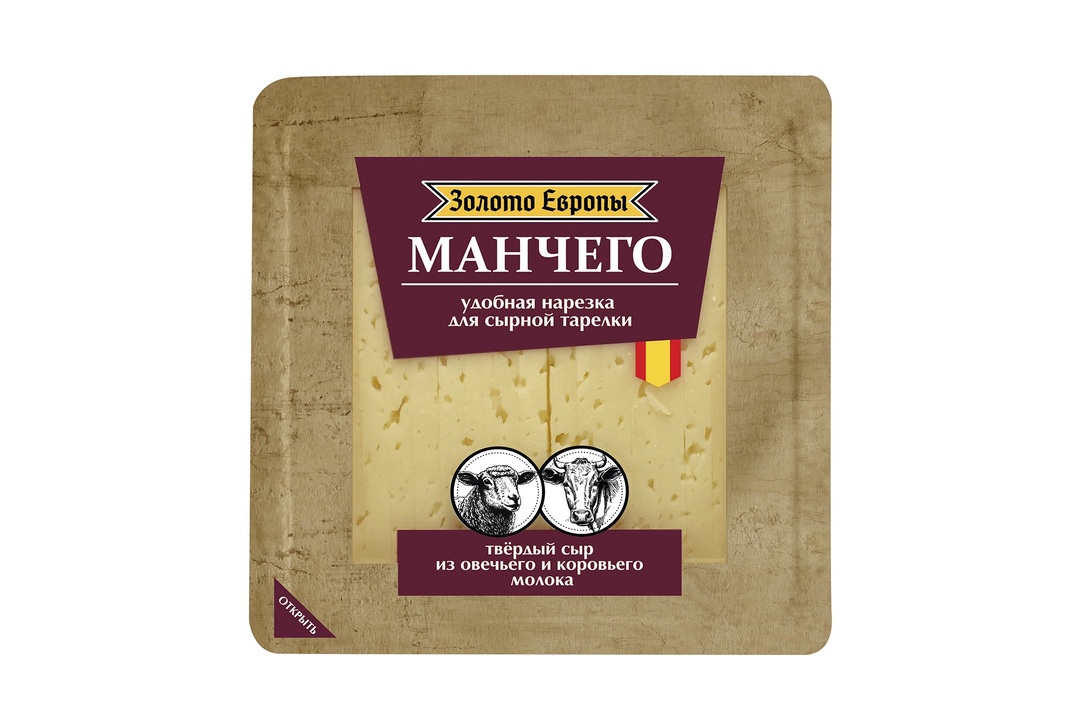 

Сыр Золото Европы Манчего нарезка 50% 175 г