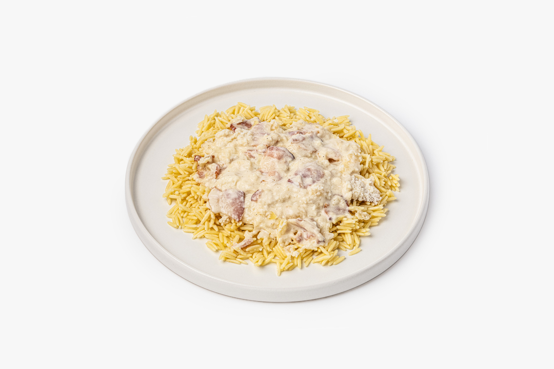 

Паста ВкусВилл Орзо с беконом и сливочным соусом 250 г