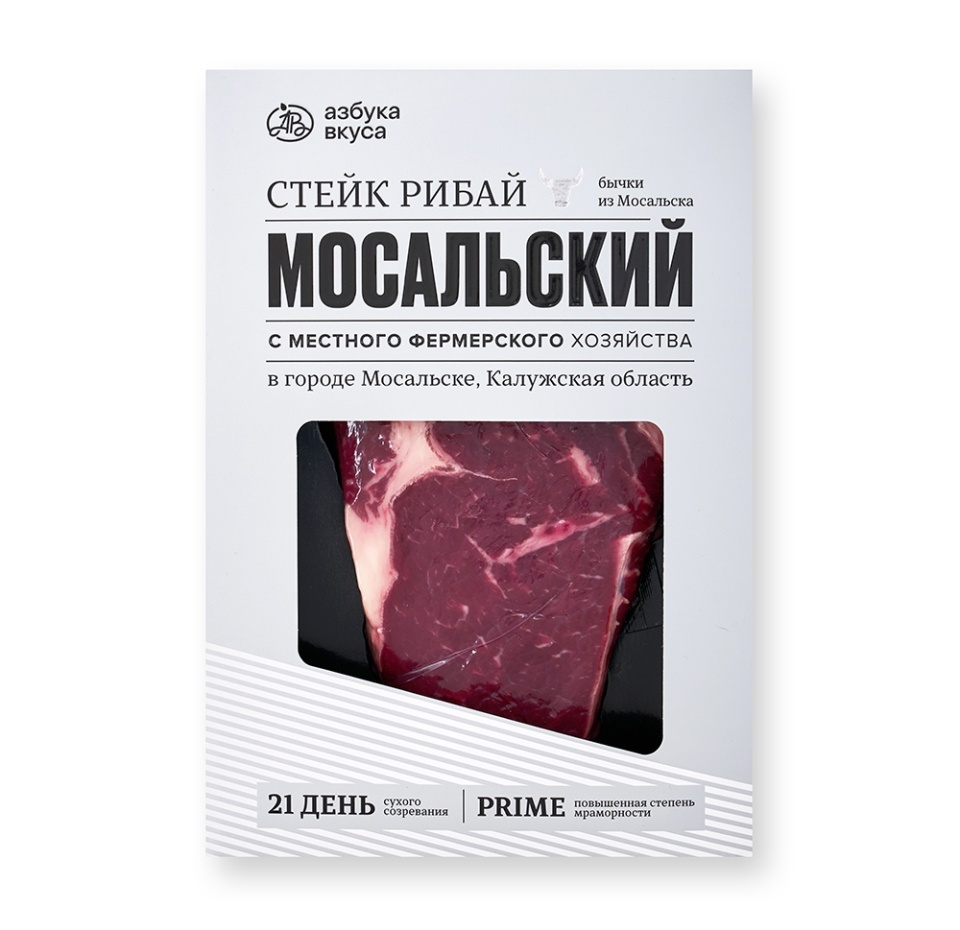 

Стейк Рибай PRIME из говядины сухого созревания Мосальский АВ. Наши фермы