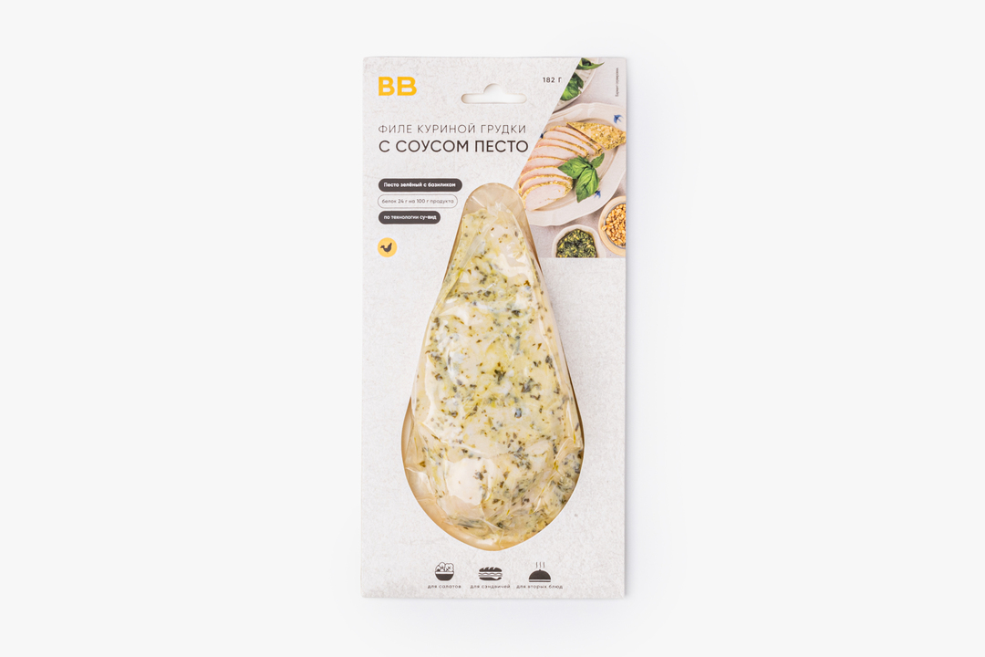 

Филе куриной грудки ВкусВилл с соусом песто 182 г