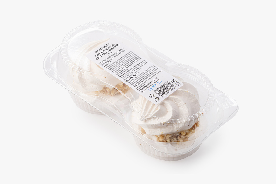 

Пирожное Безе с кремом и курагой 90 г