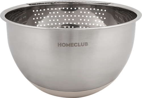 

Миска-дуршлаг Homeclub Strain с наклоном нержавеющая сталь силикон 22 см арт. SSB-22