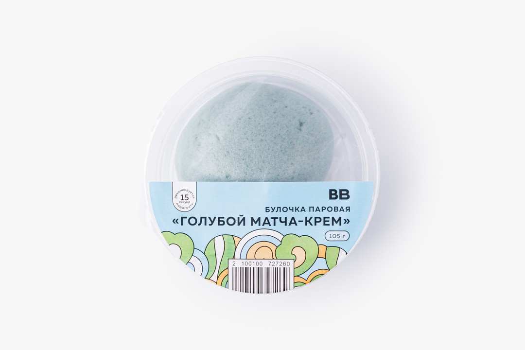 

Булочка паровая ВкусВилл Голубой матча-крем 110 г