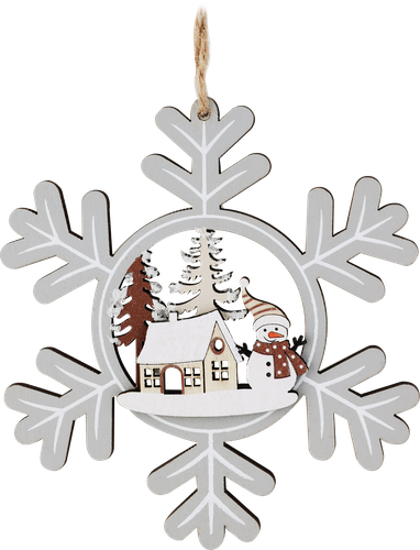 

Украшение елочное Homeclub Снежинка с домиком 12.5 см 1 шт. дизайн в ассортименте