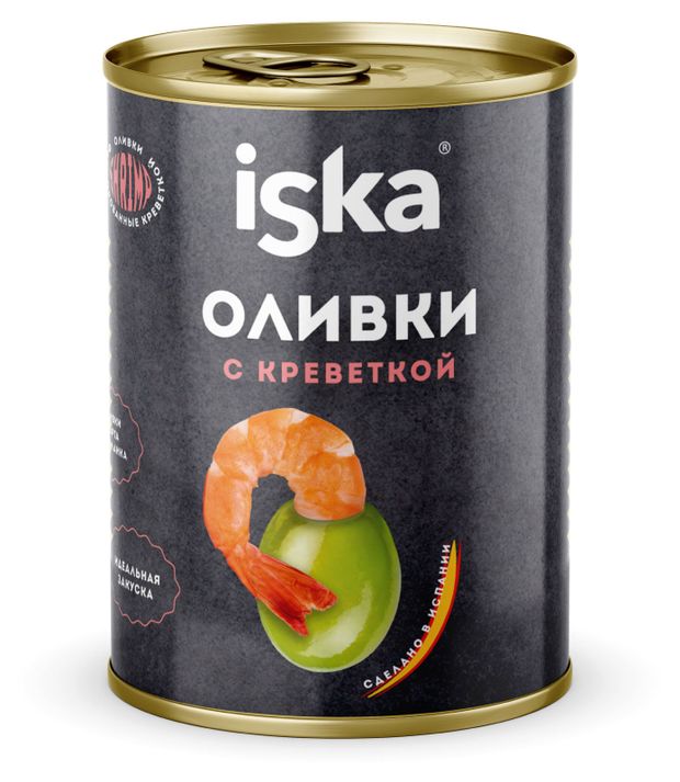 

Оливки Iska Classic зеленые с креветкой 300 мл