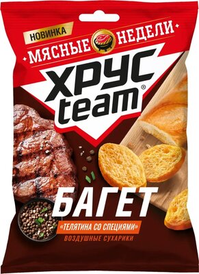 Сухари Хрустим Багет воздушные со вкусом телятины со специями 60г