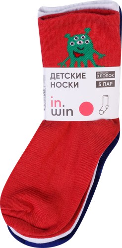 

Носки детские Inwin р. 14–22 высокие с дизайном монстры арт. 1634 5 пар