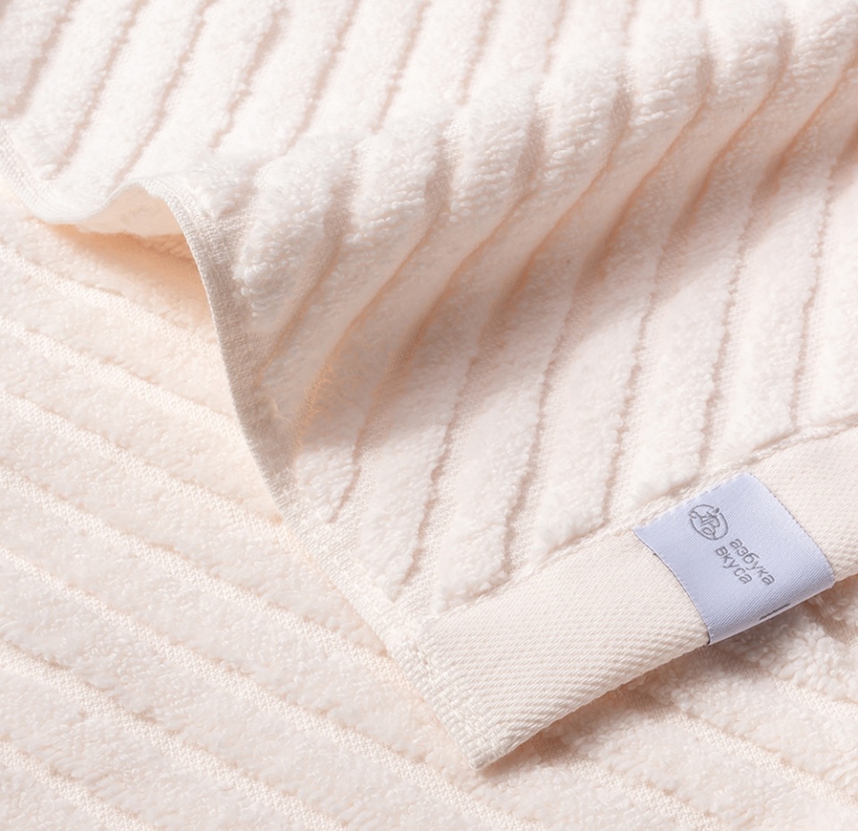 

Полотенце банное Азбука вкуса Детали айвори жаккардовое плетение 50 х 100 см