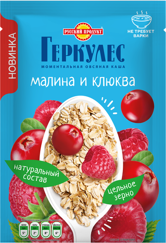 

Каша овсяная Русский продукт Геркулес Малина-клюква 40 г