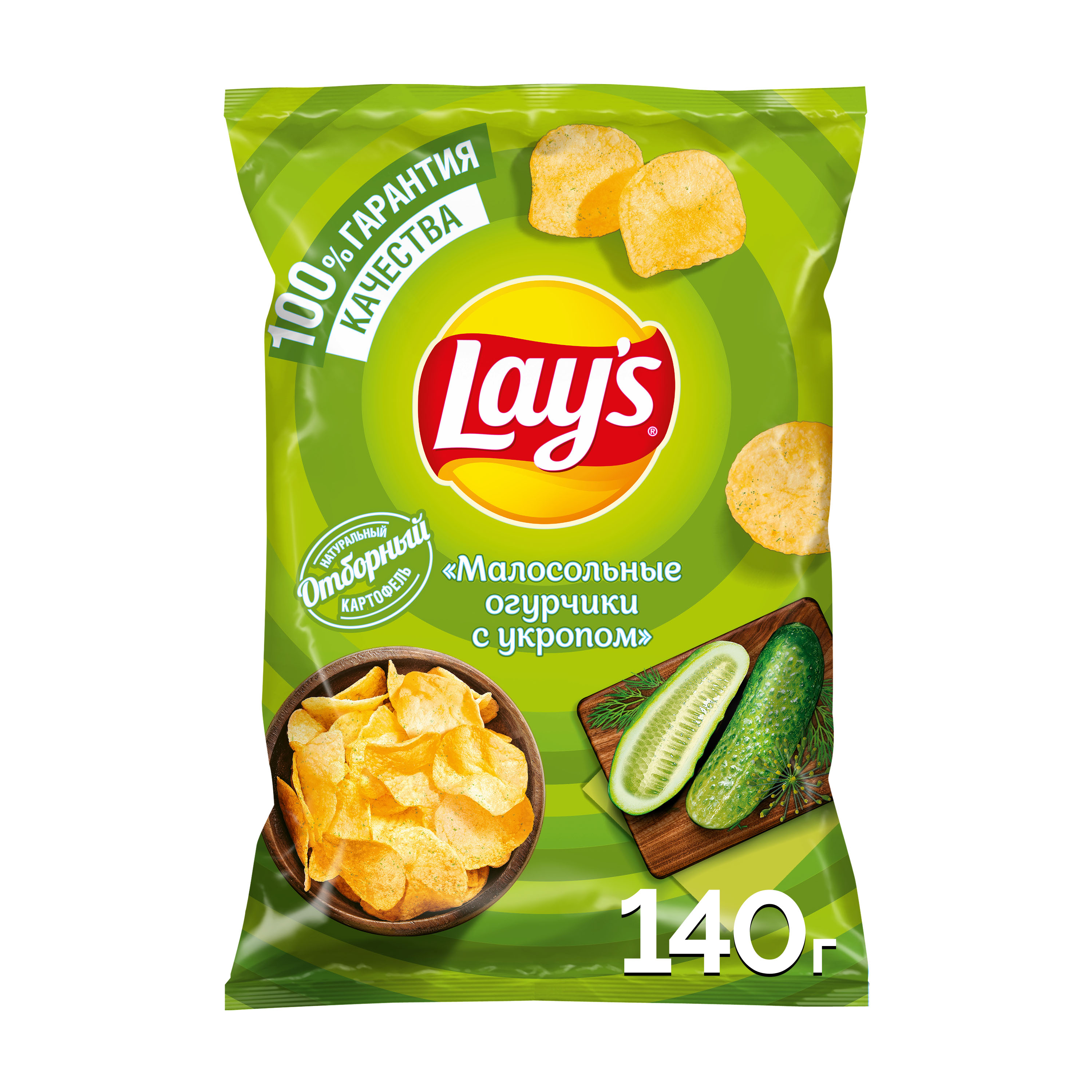 

Чипсы картофельные Lay's Малосольные огурчики с укропом 140 г