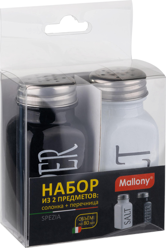 

Набор для специй Mallony Spezia 2 предмета 80 мл 3.9х3.9х9 см окрашенное стекло