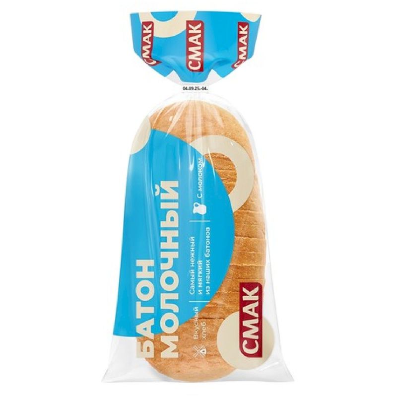 

Батон Смак Молочный в нарезке 350 г