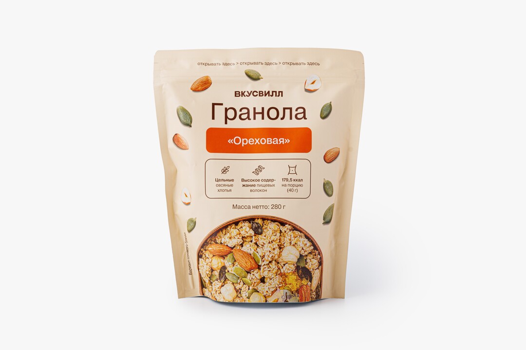 

Гранола ВкусВилл "Ореховая", 280г