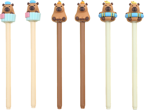 

Ручка шариковая синяя Colorio Капибара с топпером 0.5 мм 1 шт., дизайн в ассортименте