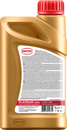 

Масло моторное синтетика Sintec Platinum SAE 5W-40 API SN/CF 1 л