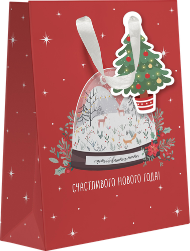 

Пакет подарочный City Home Trade Мишкина клюква 31 х 26 х 11 см дизайн в ассортименте