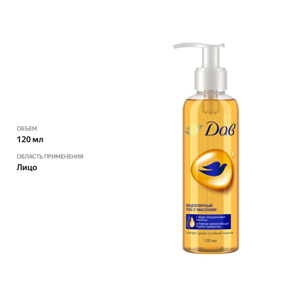 

Мицеллярный гель Dove для снятия макияжа с маслами 120 мл