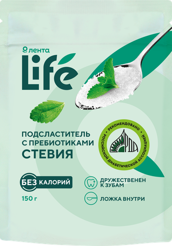 

Подсластитель Лента Life Столовый со стевией 150 г