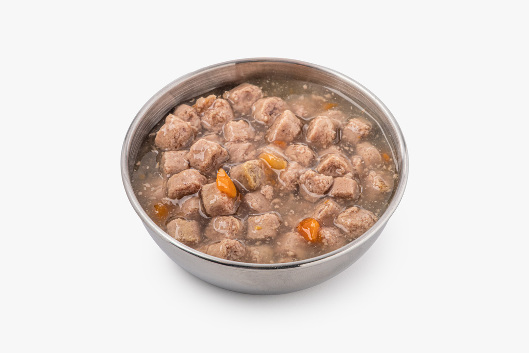 

Влажный корм Bowl Wow для стерилизованных кошек кусочки в соусе лосось и овощи 85 г