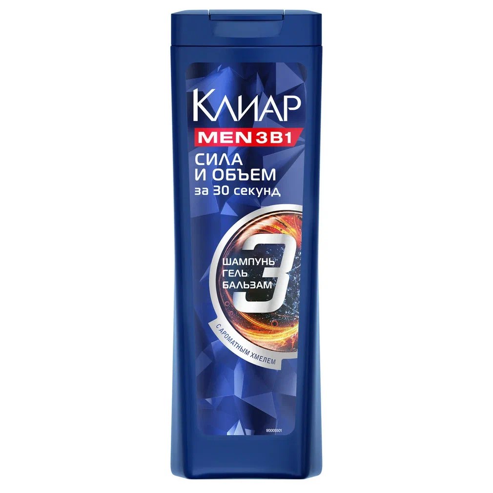 

Шампунь-бальзам для волос мужской Клиар Men 3в1 Сила и объем 400 мл
