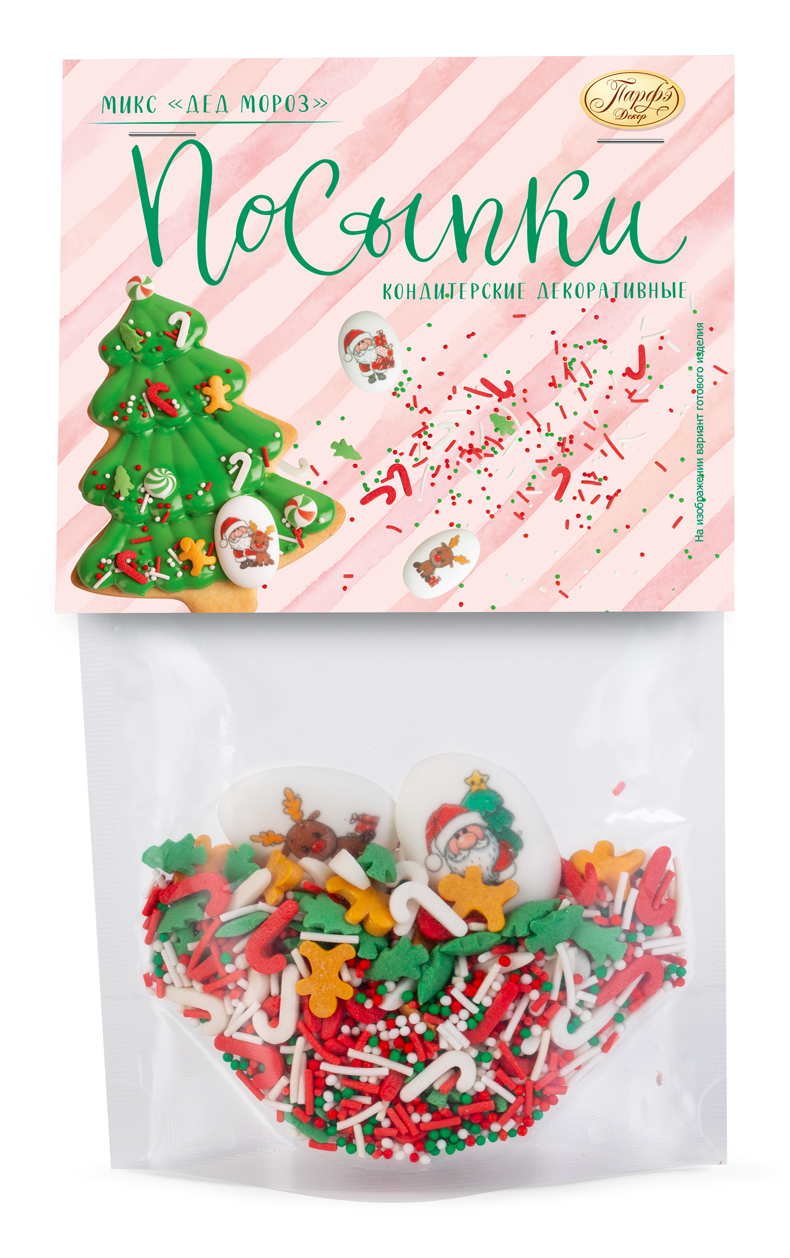 

Посыпка кондитерская Парфэ Декор Дед Мороз 55 г