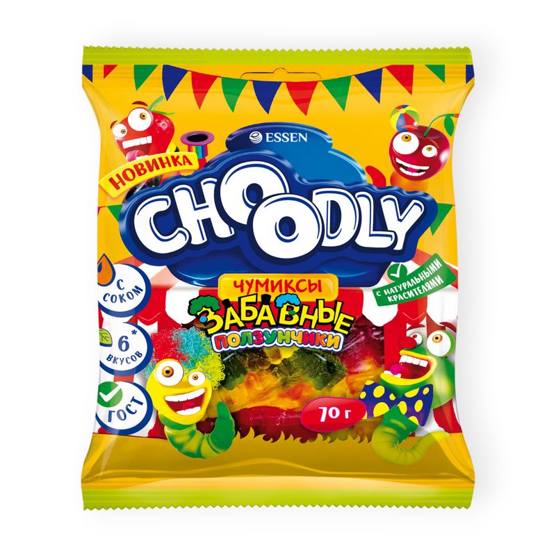 

Мармелад Essen Choodly Кислые ползунчики 70 г