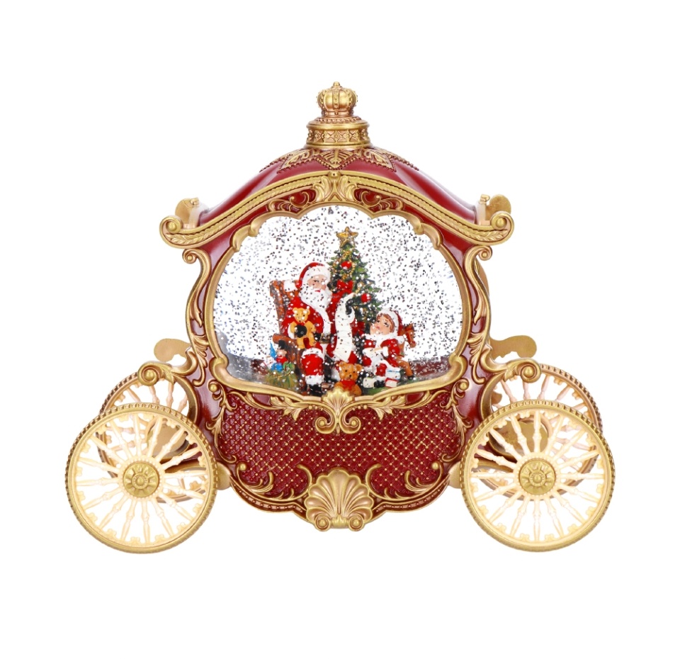 

Сувенир Timstor Карета с Сантой с наполнением с подсветкой 21см, Бельгия