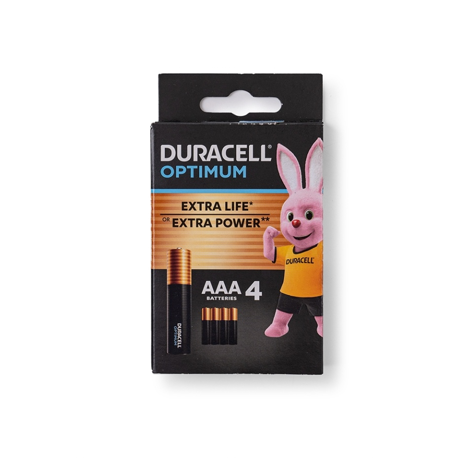 

Батарейки Duracell ААА Optimum 4 шт.
