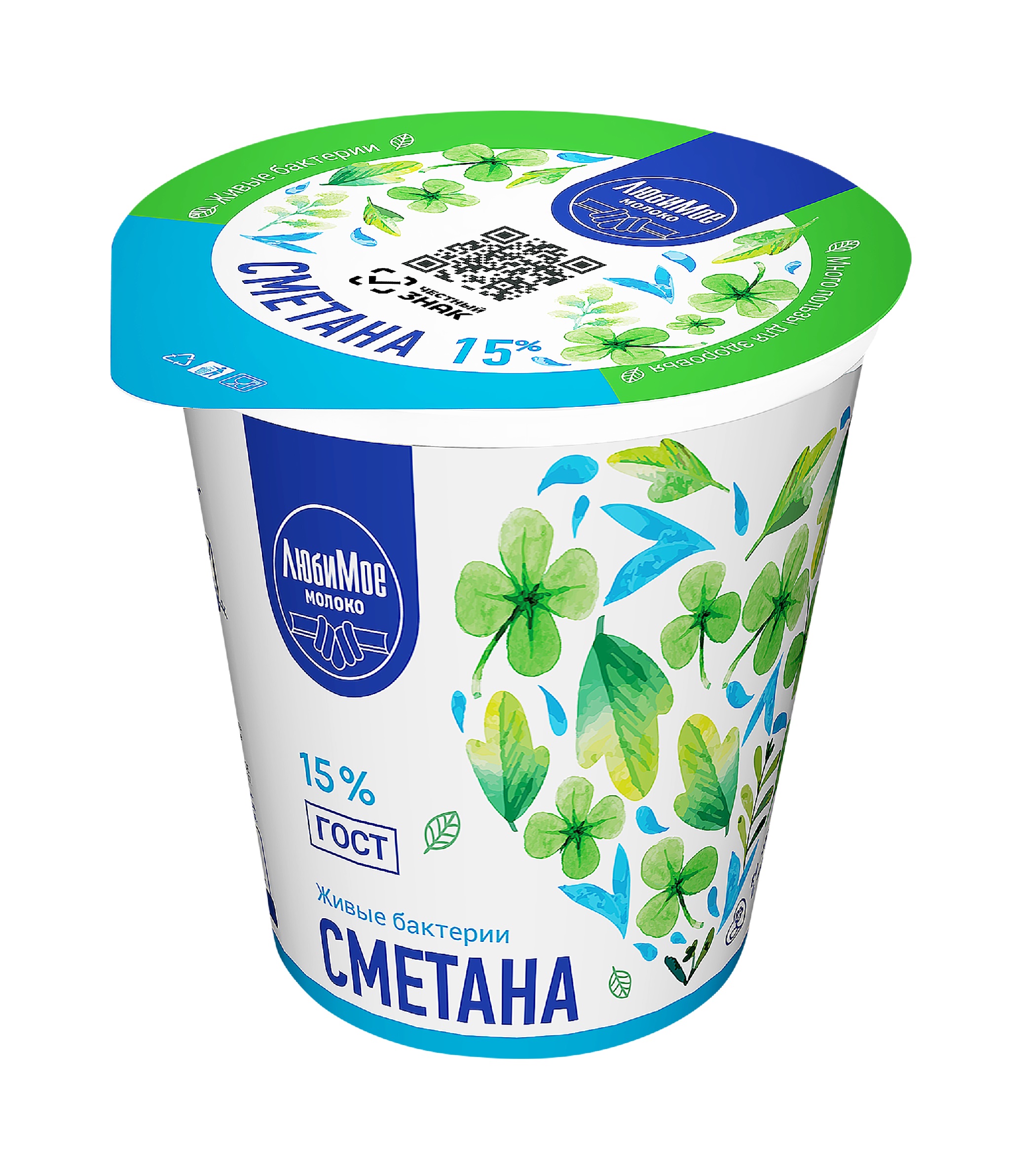 

Сметана Любимое Молоко 15% 300 г