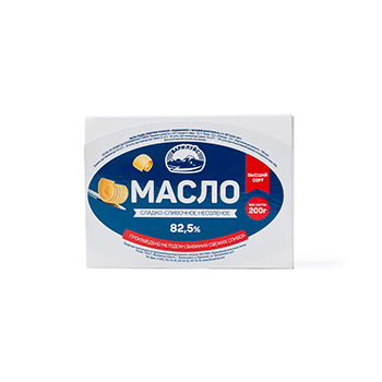 

Масло сладко-сливочное Бари Луйс Традиционное несолёное 82.5% 200 г