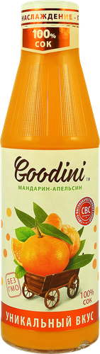 

Сок Goodini мандарин, апельсин с мякотью без сахара 750 мл