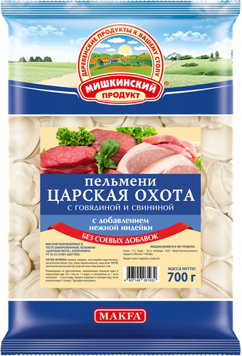 

Пельмени Мишкинский Продукт Царская охота 700 г