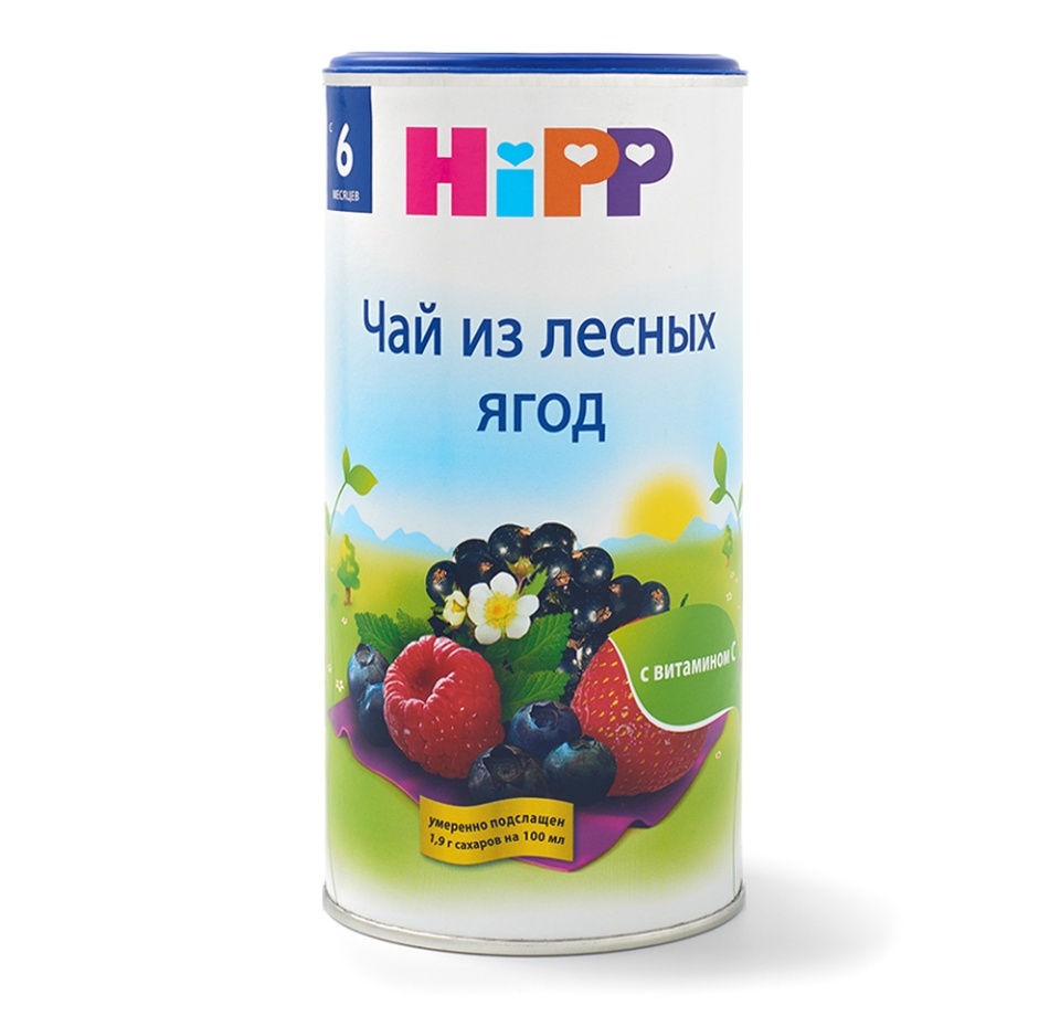 

Детский чай HiPP лесная ягода с витамином С, с 6 месяцев 200 г