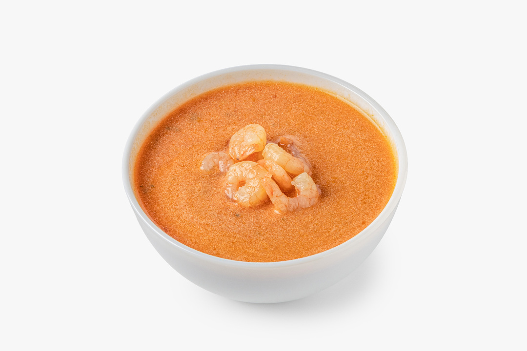 

Суп из печеных томатов с креветками 270 г