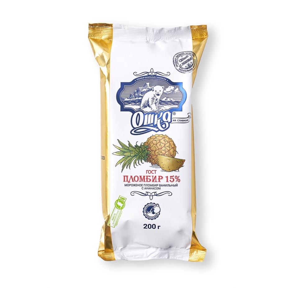 

Мороженое Сытный Край брикет с ананасом без глазури 200 г