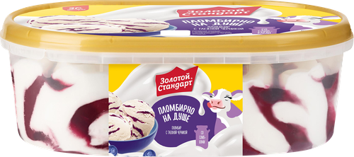 

Мороженое Золотой стандарт пломбир таежная черника 12% 445 г