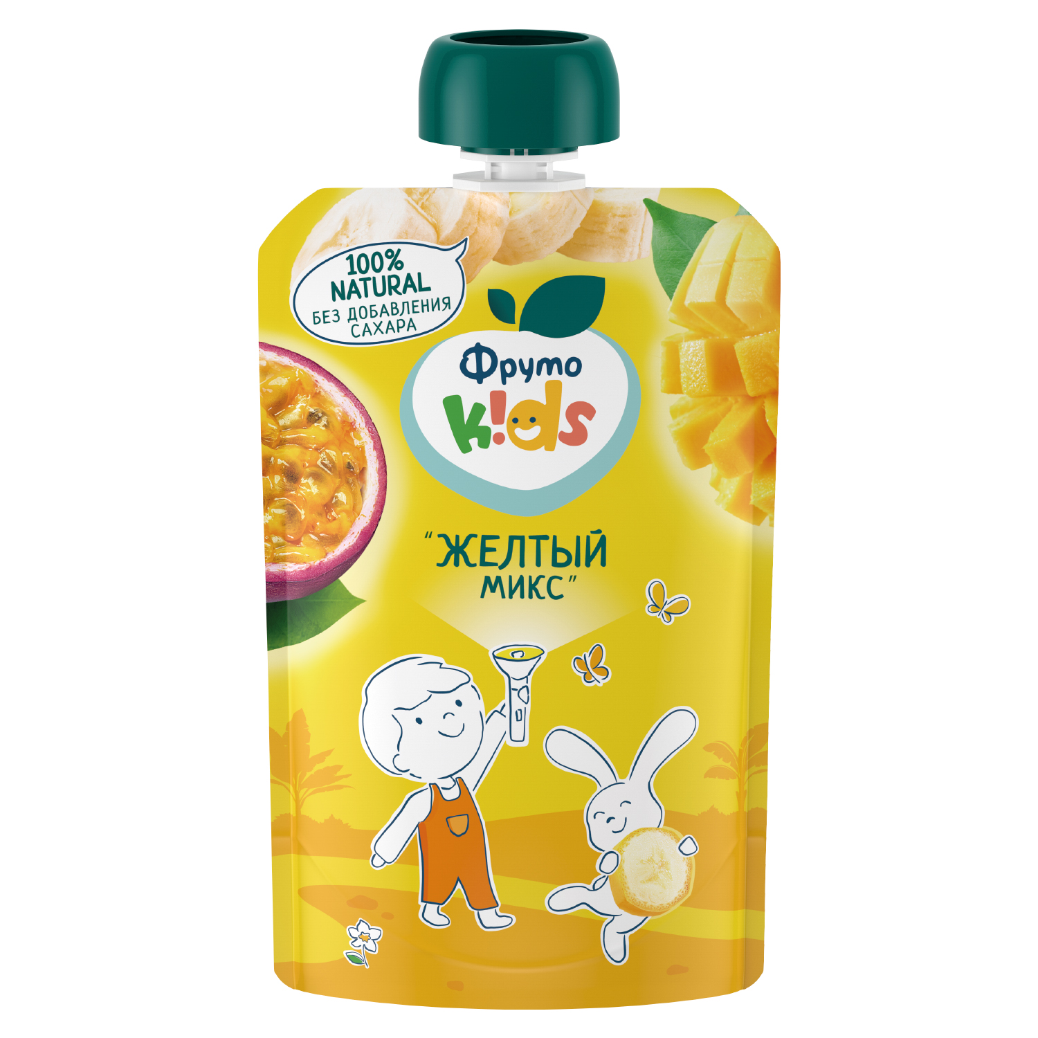 

Пюре для детей ФрутоKids яблоко банан абрикос манго маракуйя 90 г