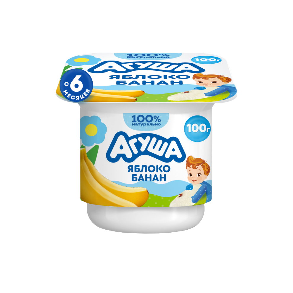 

Творог детский Агуша Яблоко-банан 3.9% с 6 месяцев 100 г