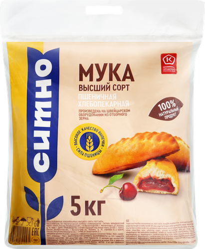 

Мука пшеничная СИТНО высший сорт ГОСТ, 5кг