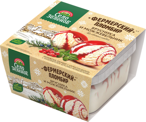 

Мороженое пломбир Село Зелёное Фермерский пломбир Брусника и можжевельник 200 г
