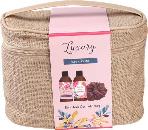 

Набор подарочный Luxury Rose&Jasmine в косметичке: гель для душа 200 мл, шампунь для волос 200 мл, мочалка 1 шт.