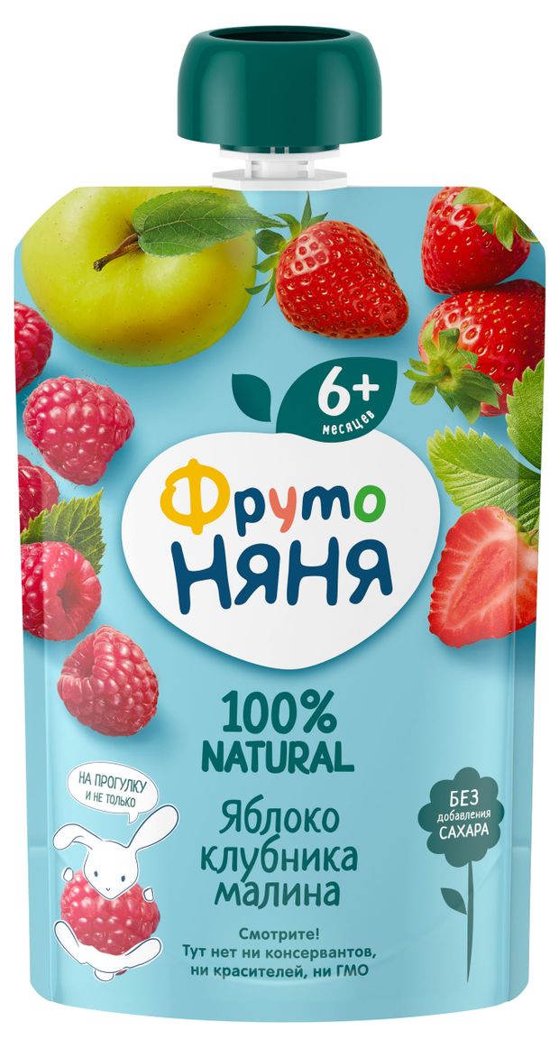 

Десерт ФрутоНяня из яблок, клубники и малины 90 г