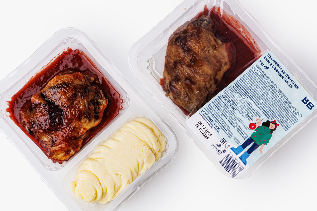 

Утка конфи ВкусВилл с картофельным пюре и сливовым соусом 300 г